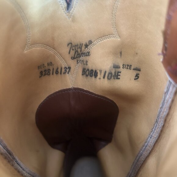 Tony Lama Vintage Gold Label Western Cowboy Boots Mens 10.5 E - Picture 5 of 12